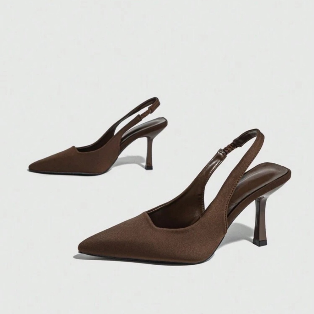 Elegant Brown Slingback Heels